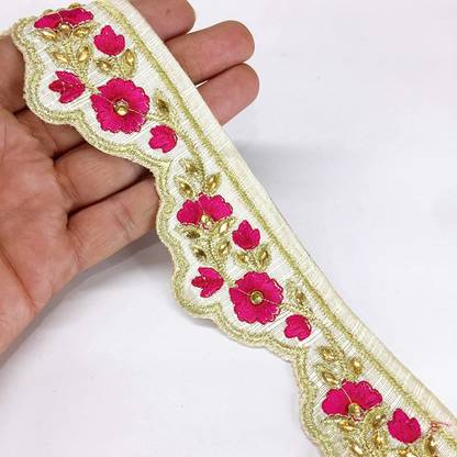 Lami 9 Meter Diamond Work Lace With Cutwork Design Border Ribbon Lace Reel