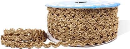 Airtick CWG0368-02 (0.5cm X 18 Mtr) M:833 Golden Snake Pattern Gota Trim Glitter Dresses Material Lace Reel