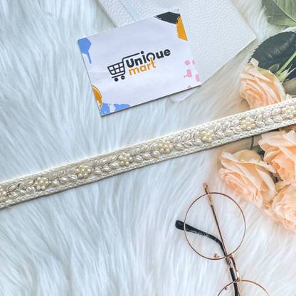 uniquemart Off White Handwork Lace Border, Cream Colour Lace, Off White Lace Border, Blouse Lace Design, Border Lace For Saree, Suit, Blouse (Offwhite/9Meter) Lace Reel