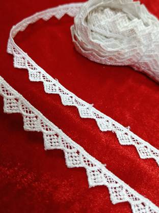 SMT 63425 White nail border lace for border,craft and embellishment Lace Reel