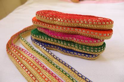 DEEPIKA Fancy Dabbi Saree Laces and Borders (Pack of 5) (Multicolor) Lace Reel