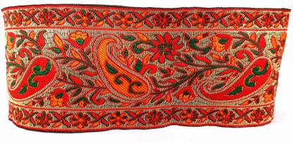 Mezin Decorativ Jacquard Brocade-18 Lace Border Reel for Saree, Dupatta, Reel Lace Saree Falls