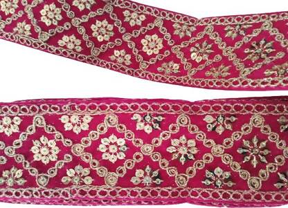Shyam Diwane JARL2 RANI PINK Lace/Gotta/Border for suit/saree etc size 9 M Lace Reel