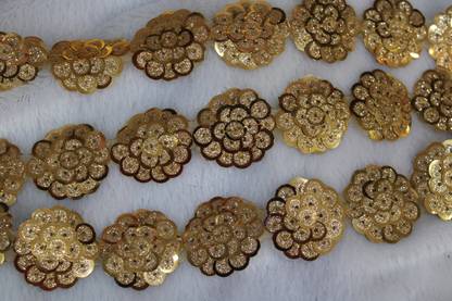 CMHOWLITE CIRCULAR SEQUIN WORK LACE Roll OF 9 Meter 1 inch (2.54 cm) Lace Reel
