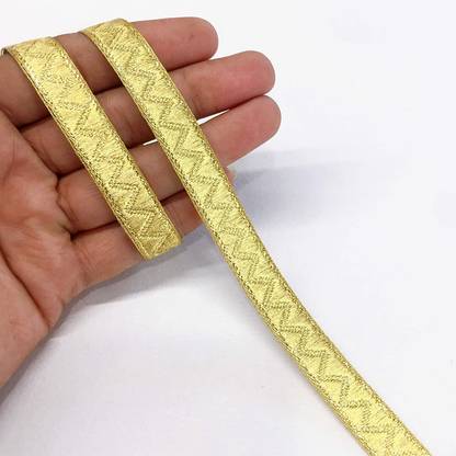 Lami 9 Meter Golden Zig Zag Design Lace Trim Ribbon Lace Reel