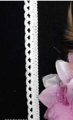 SHIVCHAKRA 9 MTR WHITE ZALAR Decoration ,Suits, Blouses, Dupatta, Chunri and Craft Lace Reel