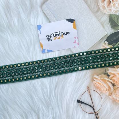 uniquemart Dark Green Lace Border Reel, Dark Green Lace, Green Lace Border Saree Border Lace Green, Green Lace For Saree, Dupatta, Blouse, Suit (DarkGreen/9Mtr) Lace Reel