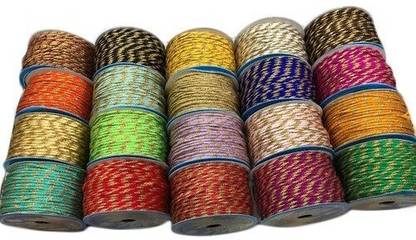 DIARA D_2 Meter Multipurpose Latkan Dori for Blouse Suit Hanging (Pack of 15 - 2 Mtr Each Color) Lace Reel