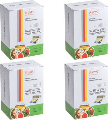 VMS Deluxe Lamination Pouch 70mmx100mm 250Micron 400Sheets (Set of 4) for ID Card ID Badge Laminating Sheet