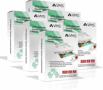 VMS Deluxe Lamination Pouch 65mmx95mm 125 Micron Pack of 6 (100 Sheets) for ID Card Laminating Sheet