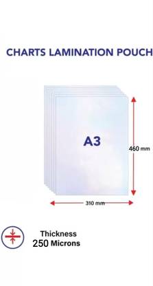 R K SALES Lamination Pouch A-3 Size Super Heavy Duty 250 Microns A3 Laminating Sheet