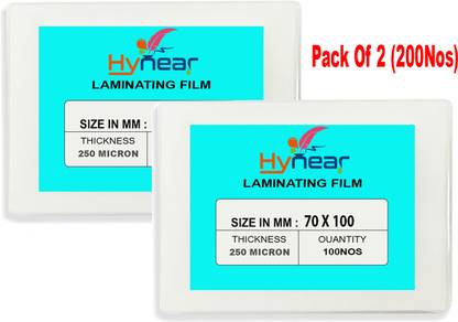 HYNEAR Lamination Pouch (ID Cards Size 70mmX100mm) Thermal Transparent Waterproof ID Badge Laminating Sheet