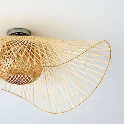 BNF Bamboo Ceiling Light Dia 35Cm -Bulb Not Included Flush Mount Easy Install Chandelier Lamp Shade