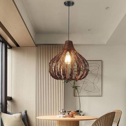 BNF Hanging Pendant Light Cover Boho Bamboo Lampshade For Dining Room Balcony Hanging Lights (Pendant Lights) Lamp Shade
