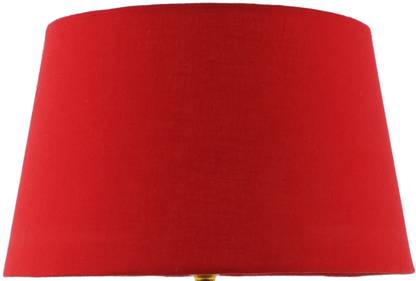 foziq Fancy 10" Red Fabric Drum Shape Table Lamps Lamp Shade