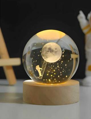 Nimai Enterprises Crystal ball Moon Landing Hanging Lights (Pendant Lights) Lamp Shade