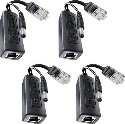 Paruht 4pcs PoE Splitter Power Over Ethernet Active 48V to 12V - IP Camera,Phone,Switch Wired Ethernet Lan Adapter compatible with Linux, Mac, Ubuntu, Windows