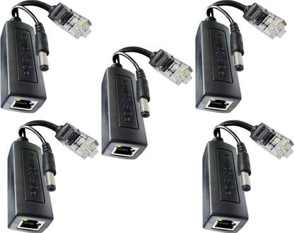 Paruht 5pcs PoE Splitter Power Over Ethernet Active 48V to 12V - IP Camera,Phone,Switch Wired Ethernet Lan Adapter compatible with Linux, Mac, Ubuntu, Windows