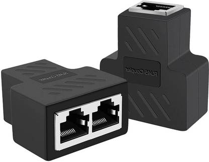 microware RJ45 Ethernet Splitter, 1 to 2 Ethernet Extender Female to 2 Female 8P8C Network Lan Adapter