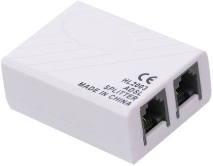 HLSP 1 to 2 RJ11 6P2C Female Socket Phone Modem FILTER ADSL/DSL Splitter (1pc) Wired Ethernet Lan Adapter compatible with Windows