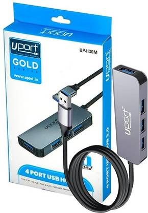 UPort UPT 3.0 4 in 1 Port USB HUB - 1 M Wired USB Lan Adapter compatible with Windows, Mac, Linux