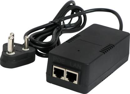 Netstar Gigabit Passive PoE Injector 12VDC @ 2A | with 3 Pin Power Cord | Plug & Play Lan Adapter