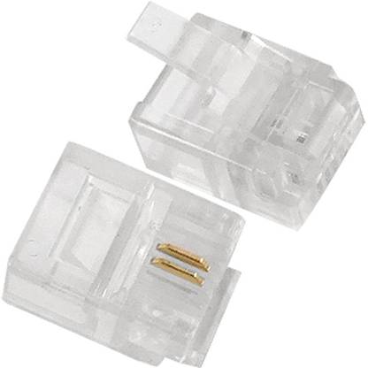 FENTICO RJ11 6P2C Telephone Handset Cord Cable Connector Phone Crimp End pack of 50pcs Lan Adapter
