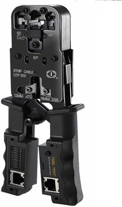 VOOCME 2 in 1 RJ45 Heavy Duty RJ45 Crimping Tool,Network Crimper Tool RJ45 Modular Plug Lan Adapter