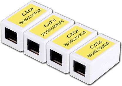 MX UTP Cat6 Inline Coupler Inline LAN F/F Extender Plug (Pack of 4) Wired Ethernet Lan Adapter compatible with Windows