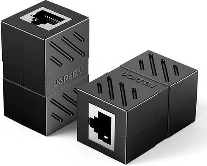 Ugreen RJ45 Coupler Cat7/Cat6/Cat5e Ethernet Cable Extender Adapter(Black) Wireless Ethernet Lan Adapter compatible with Linux, Mac, Ubuntu, Windows