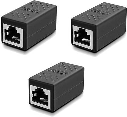 RAREGEAR RJ45 Coupler Ethernet Coupler Cat7, Cat6 Cat5e RJ45 8P8C LAN Coupler (Pack of 3) Wireless Ethernet Lan Adapter compatible with Windows, Mac