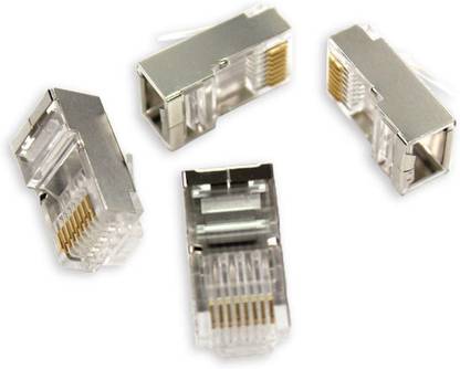FENTICO RJ458P8C Cat5/Cat5e RJ45 Connector, Ethernet Lan Cable Crimp Connectors(10 Pcs) Lan Adapter
