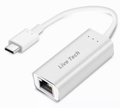 Live Tech Claire Type C to Lan, RJ45 Ethernet Adapter Wired Ethernet Lan Adapter compatible with Mac
