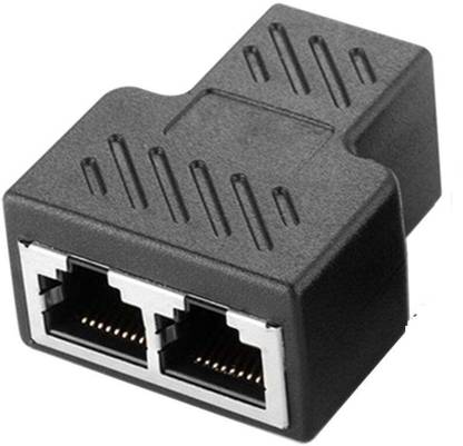 De-Ultimate Rj45 Splitter Adapter, Usb 1 to 2 Network Connector Dual Lan Ethernet Socket Wireless Ethernet Lan Adapter compatible with Windows