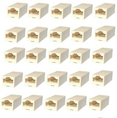 RAREGEAR rj45 Connector Cover Female to Female ethernet Coupler LAN Adapter (Pack of 15) Wired Ethernet Lan Adapter compatible with Windows