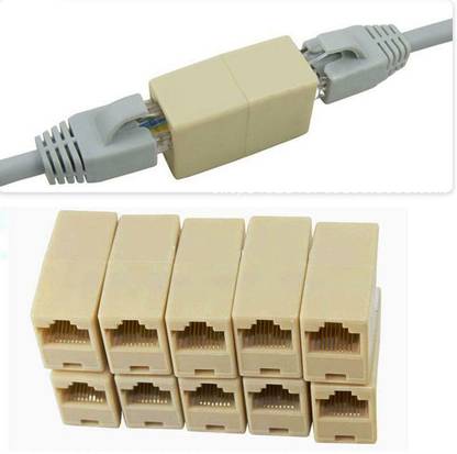 TAAPSEE 10Pack RJ45 CAT5 Coupler Plug Network LAN Cable Extender Connector Adapter Wireless Ethernet Lan Adapter compatible with Linux, Mac, Ubuntu, Windows