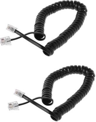 sriaarnika Landline Phone Spring Wire Cord Corded Landline Phone Pack of 2 Corded Landline Phone