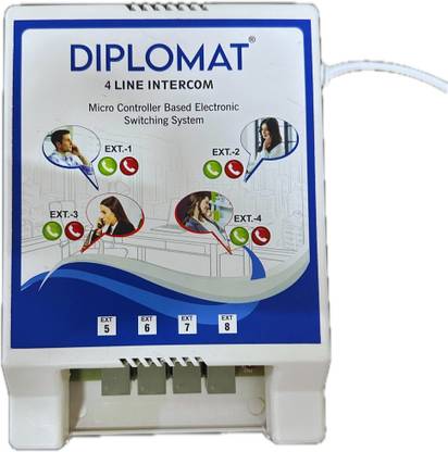 Diplomat 4-Line Intercom System-EPABX for Home & Office Communication For Use With Corded & Cordless Landline Phone