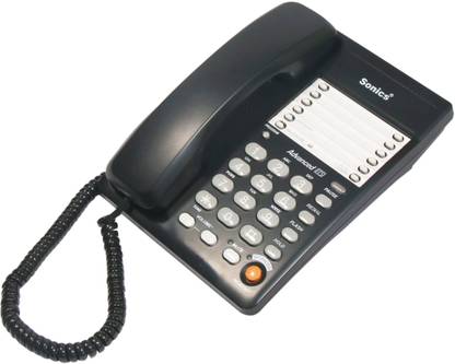 Sonics SS-2373 Black Corded Landline Phone with Answering Machine