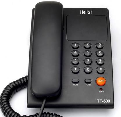 HELLO TF 500 Basic corded Landline Phone ( Black) Corded Landline Phone