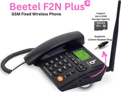 Beetel F2N Plus+ GSM Fixed Wireless Phone Corded Landline Phone with Answering Machine
