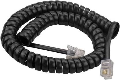 TAAPSEE 1 Pack 2 Meter Telephone Handset Phone Extension Cord Curly Coil Line Wire Cable Corded & Cordless Landline Phone