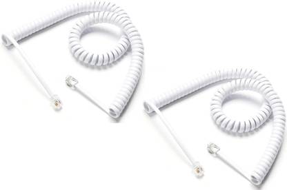 TAAPSEE 2 Pack 2 Meter Telephone Handset Phone Extension Cord Curly Coil Line Cable Wire Corded & Cordless Landline Phone
