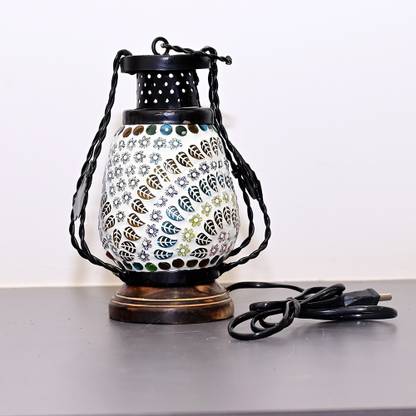 Rouxa Home Decorative Electric Wooden Hanging Lantern Lamp. Multicolor Metal Table Lantern