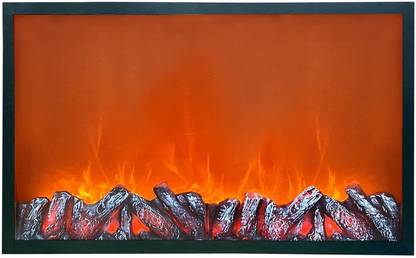 Metro Kreations LED Tabletop Fireplace Black, Red Metal, Plastic Table Lantern