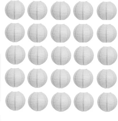 Kala Decorators Round Hanging Ball Paper Hanging Lantern Paper Lamp White Paper Hanging Lantern