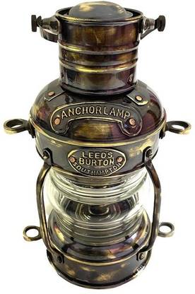 Eurasian Enterprises Antique Hanging brass oil kerosene lantern lamp Black Brass Hanging Lantern