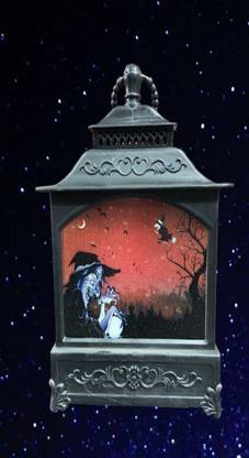 RD Brothers Animated Halloween Witch Lantern Multicolor Plastic Table Lantern