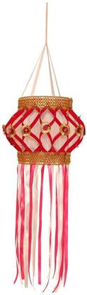 PLOFIAL Handmade Paper Lantern / Lamp Shade for Home Decoration Pink Paper Hanging Lantern