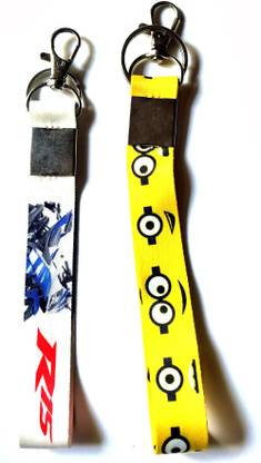 Meeko.com Yamaha R15 With Minion Tag Key Chain 0t Lanyard